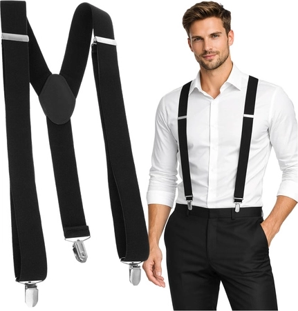 Herren-Breite Hosenträger Ruhhy Y, elastisch und verstellbar (3,5 cm) - 1 Stück