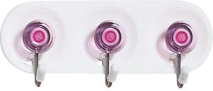 Selbstklebende Garderobe mit 3 Haken, Kunststoff und Metall, Farbmix 11 × 4 cm