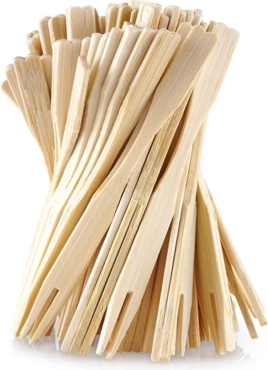 bamboo cocktail forks 9 cm, 100 pcs