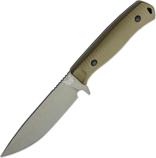 Benchmade Anonimus outdoor fixed blade knife G10, gray/olive, Boltaron sheath