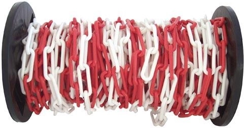 Kunststoff-Warnkette rot-weiß 25 m