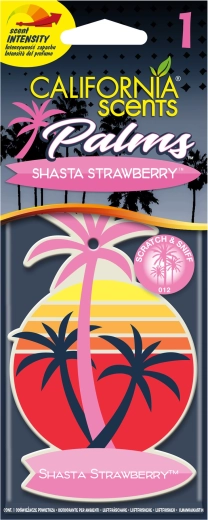 Désodorisant suspendu pour voiture California Scents Palm Shasta Strawberry