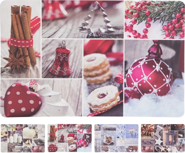Kerst plastic placemat 43,5 × 28,5 cm – collage, mix van decoraties
