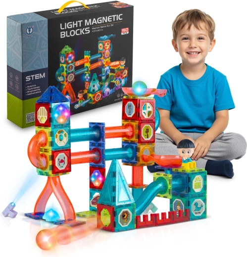 Jeu de construction magnétique lumineux Ricokids, 150 pièces