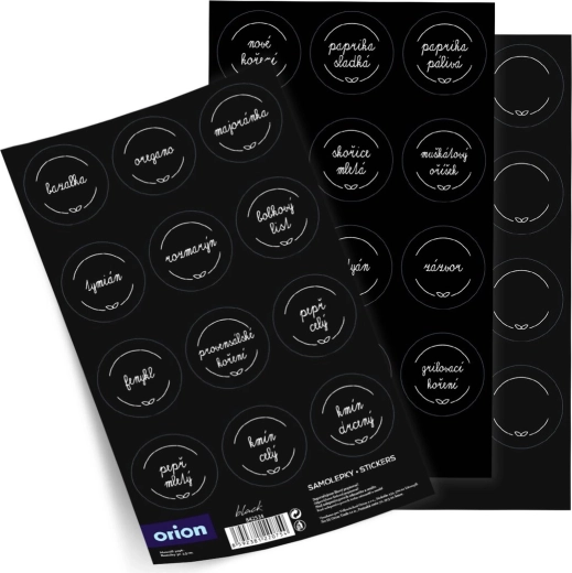 Black spice jar stickers mix 36 CZ