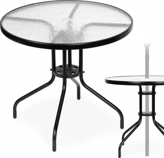 Ronde tuintafel 80 cm met parasolgat