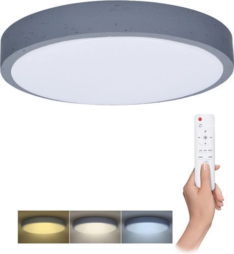 Solight led plafond- en wandlamp Grey met afstandsbediening, dimbaar, 49 cm