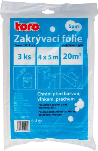 Films de protection HDPE 4 × 5 m, 5 µm, 3 pcs TORO