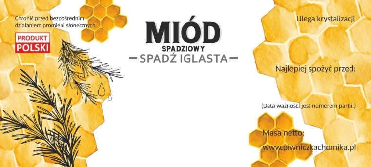 Set etiketten voor honing – honingdauw naaldhout 116 × 50 mm, 100 stuks