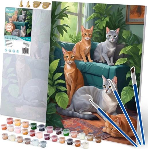 Paint by Numbers 40×50 cm – Cats MASSIDO