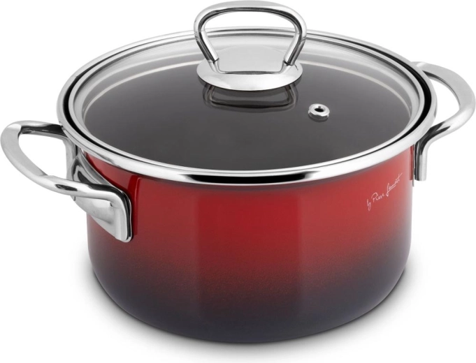 Casserole émaillée Lamart avec couvercle, 16 cm
