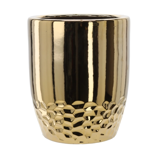 Gold ceramic plant pot cover 31.5 × 31.5 × 38.5 cm