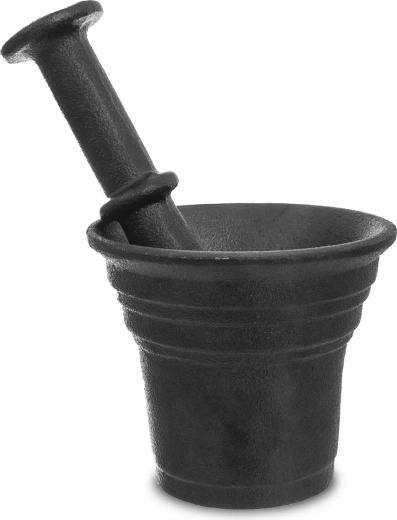 Cast iron mortar with pestle