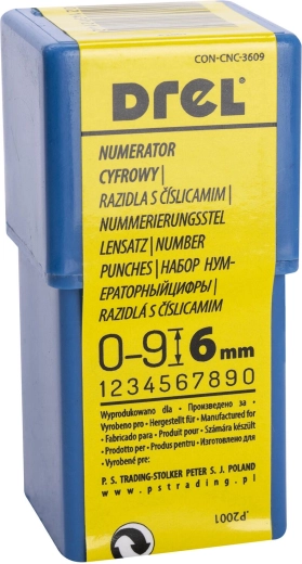 Handheld number stamps 6 mm
