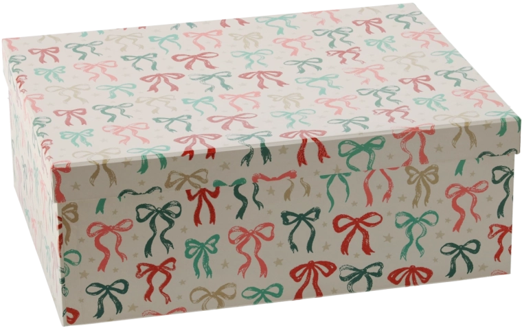 Weihnachtliche Geschenkbox mit Schleife 35 × 26 × 13,5 cm