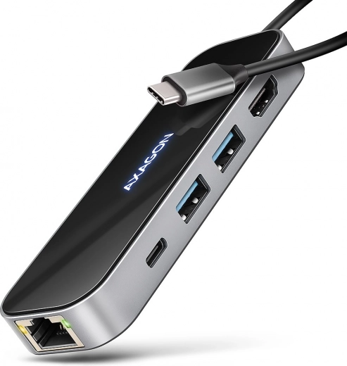Multi-port USB-C Hub 6-in-1 with HDMI 4K/60 Hz, GLAN and PD 100 W