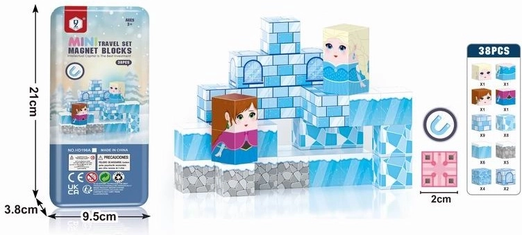Magnetic Blocks Snowland – construction set 38 pieces, 2 cm