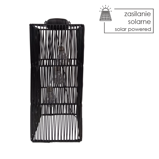 Lanterne LED solaire noire 55 cm