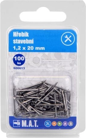 Bouwspijkers 20 × 1,2 mm, 100 st.