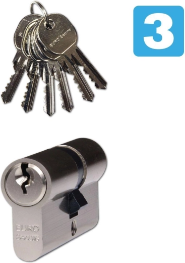 Cylindre de sécurité 35/65 RC3, nickel mat RICHTER