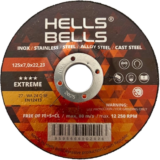 Grinding Wheel for Steel 125 × 7 × 22.2 mm