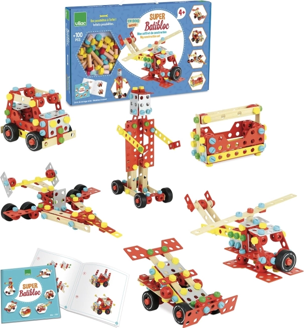 Vilac wooden construction set Super Batibloc