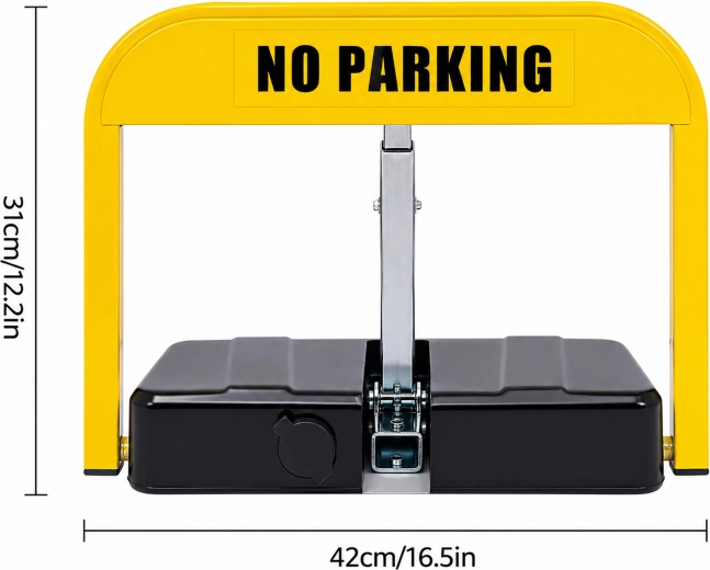 Automatic fold-down parking barrier with remote control 42 × 31 cm - 1 piece