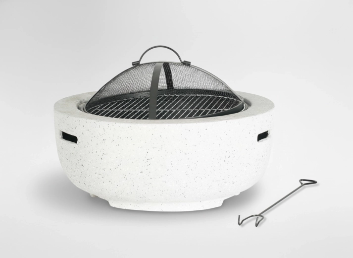 Garten-Feuerstelle mit Deckel und Schürhaken 60 × 60 × 42 cm