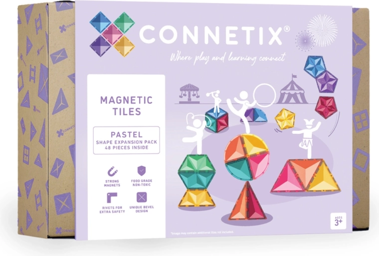 Set d’extension pastel de formes, 48 pièces