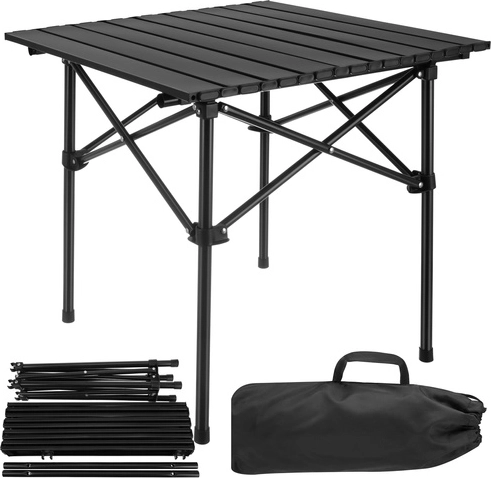 Opvouwbare kampeertafel GARDLOV, stalen, draagvermogen 70 kg, zwart