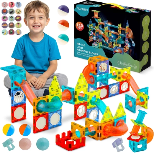 Jeu de construction magnétique avec effets lumineux Ricokids XL – ensemble