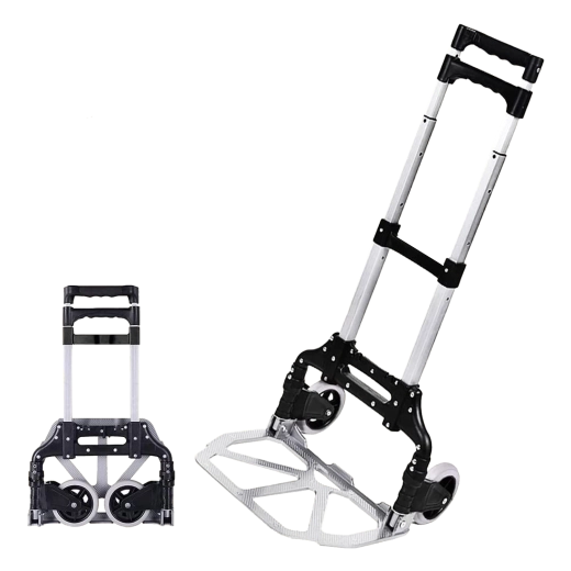 Folding aluminum hand truck for transporting loads 70 kg