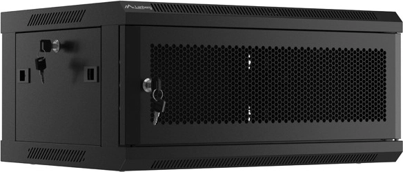 Wall-mounted cabinet 19 inches 4U 600x450 perforated doors black