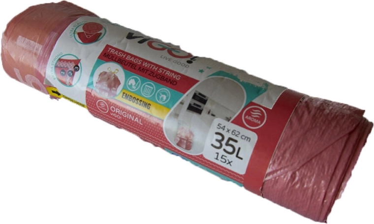 Sacs poubelle à lien coulissant 35 l parfum framboise 4 Seasons (15 pcs)