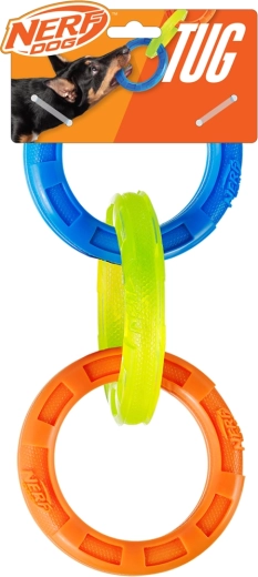 Nerf Dog Zerrspielzeug mit drei Ringen 26,7 cm