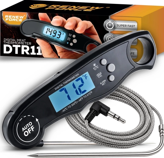 Renew force digitales Küchenthermometer für Fleisch mit 2 Sonden - 1 Stück