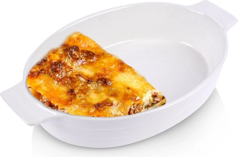 Plat à gratin en céramique résistant à la chaleur 31,5 × 19,5 × 6 cm blanc