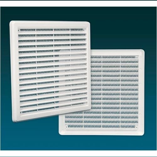 Ventilation grille with mesh 200 × 200 mm white