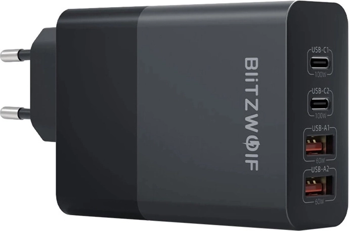 BlitzWolf 120W Wall Charger with 4 Ports (Black)