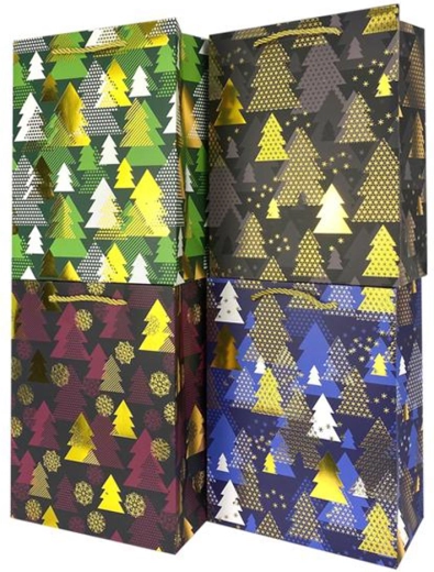 Papier-Geschenktüte TORO mit Weihnachtsbaum 23 × 18 × 10 cm – 1 Stück