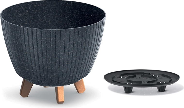 Bloempot Lamia Eco Wood 28,8 cm antraciet