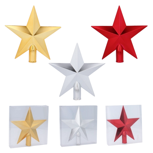Spitze für den Weihnachtsbaum Stern 20 cm Kunststoff