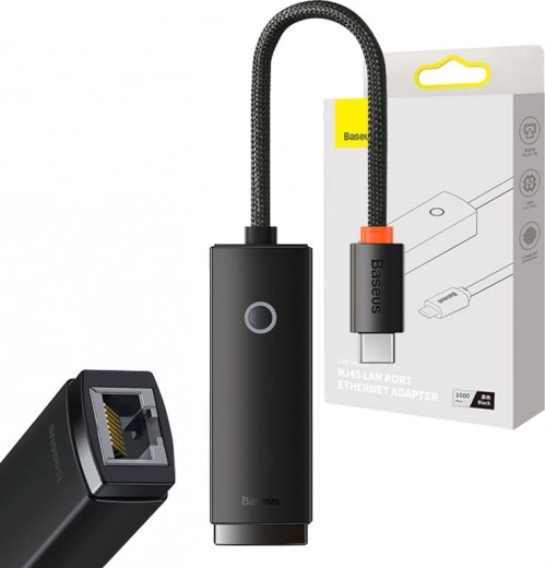 Adaptateur réseau Baseus Lite Series USB-C vers RJ45 (noir)