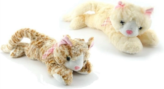 Liegende Plüschkatze 39 cm mit Sound, 2 Farben, 0+