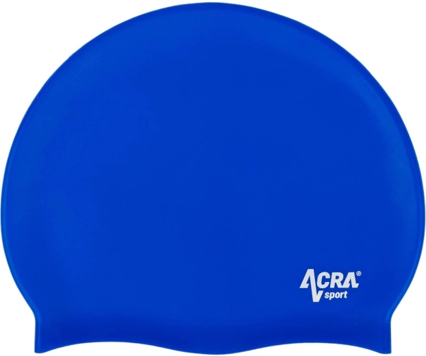 ACRA blue silicone swim cap