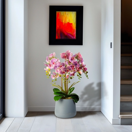 Wall decoration with purple orchid 83 cm