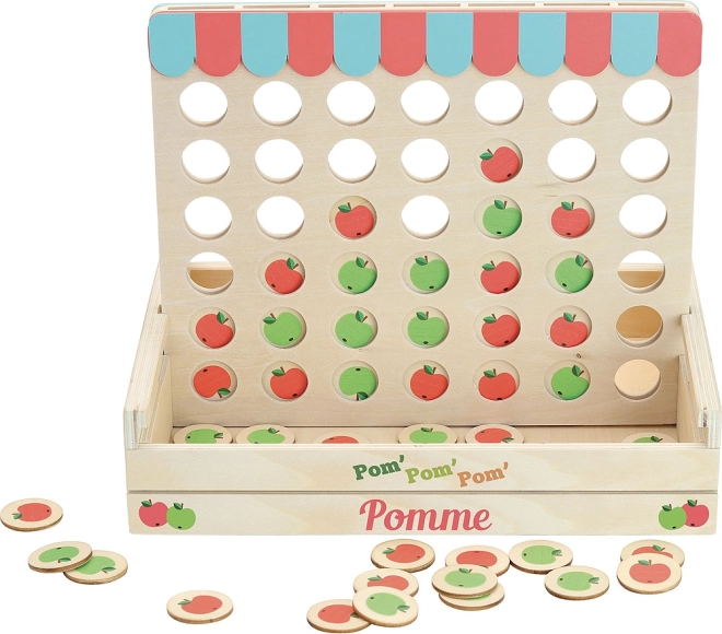 Wooden Travel Tic-Tac-Toe with Apples