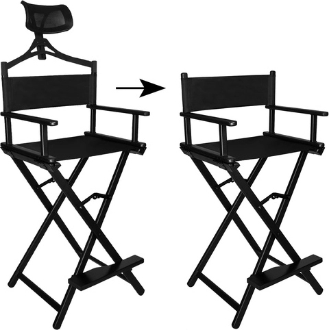 Aluminium make-upstoel met hoofdkussen