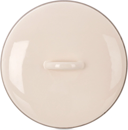 Geglazuurde crèmekleurige deksel 24,5 cm