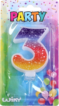 Party Candle Stars Shaped as Number 3